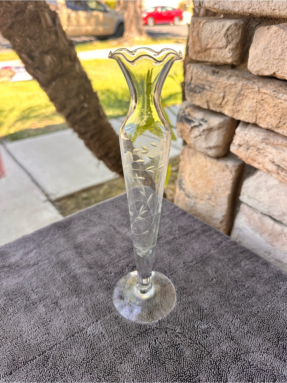 Vintage Princess House Heritage 10โ Handblown Crystal Bud Vase